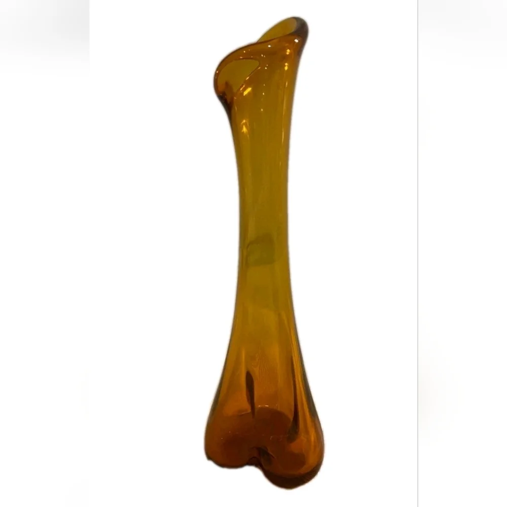 Viking Glass Bud Vase Orange MCM Mid Century Retro Modern Vintage
